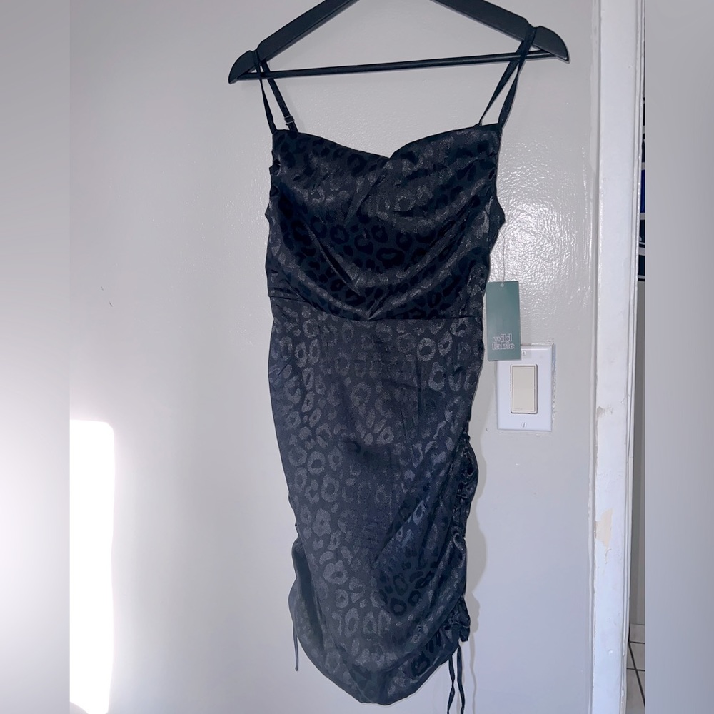 NEW Black Satin Mini Dress
